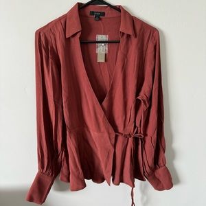 J. Crew Long Sleeved True Wrap Blouse